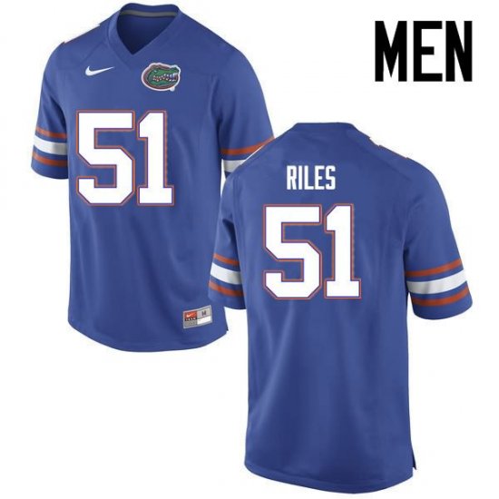 Men's Florida Gators #51 Antonio Riles NCAA Nike Blue Authentic Stitched College Football Jersey CPV1862YC